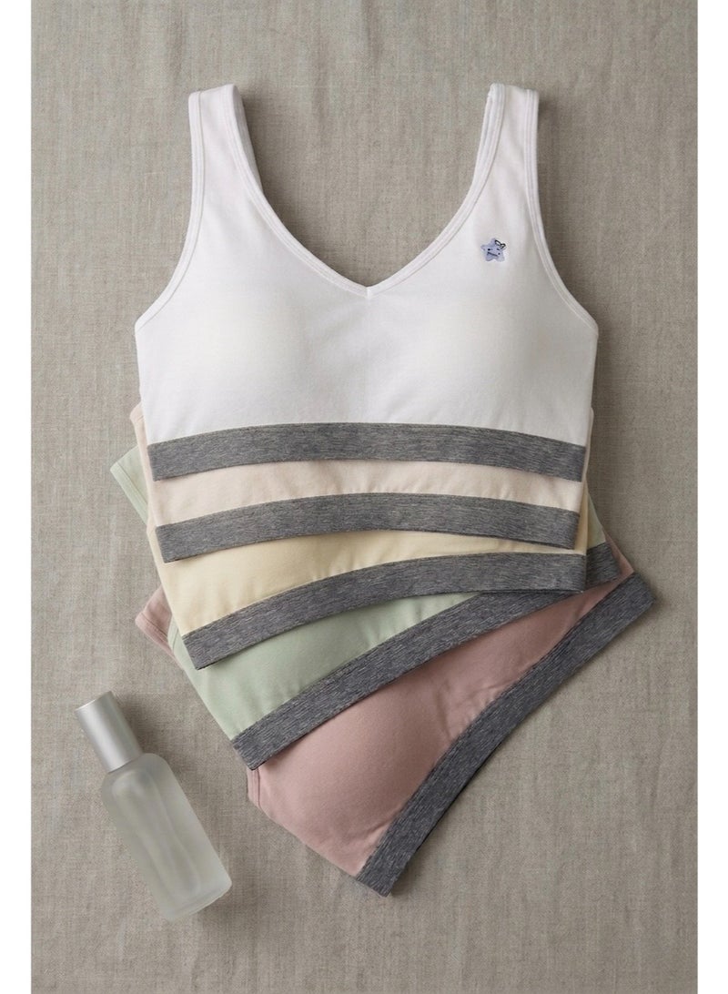 Women's Wireless Seamless Ribbed Sports Bralette Set - 5 Pack - Image 1