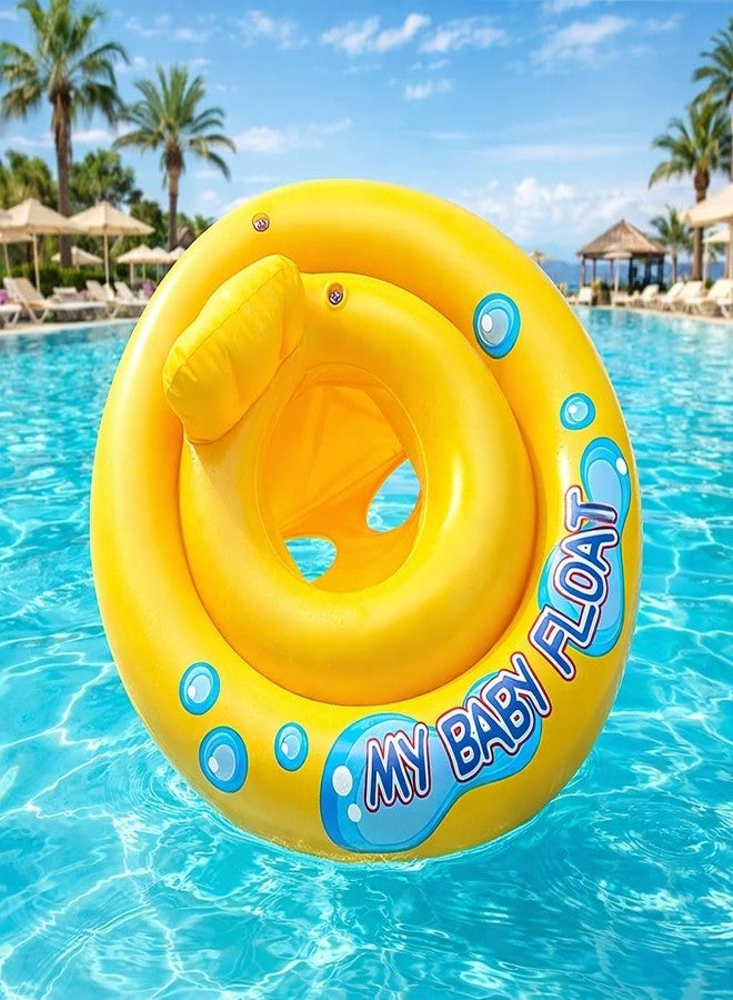 STACKRAID Inflatable Baby Float Ring Swimming Pool Toys Tube Raft for Babies Swimming Toy Stuff & Toddlers 1-2 Years 26.5"(Floats) (Yellow) - Image 1