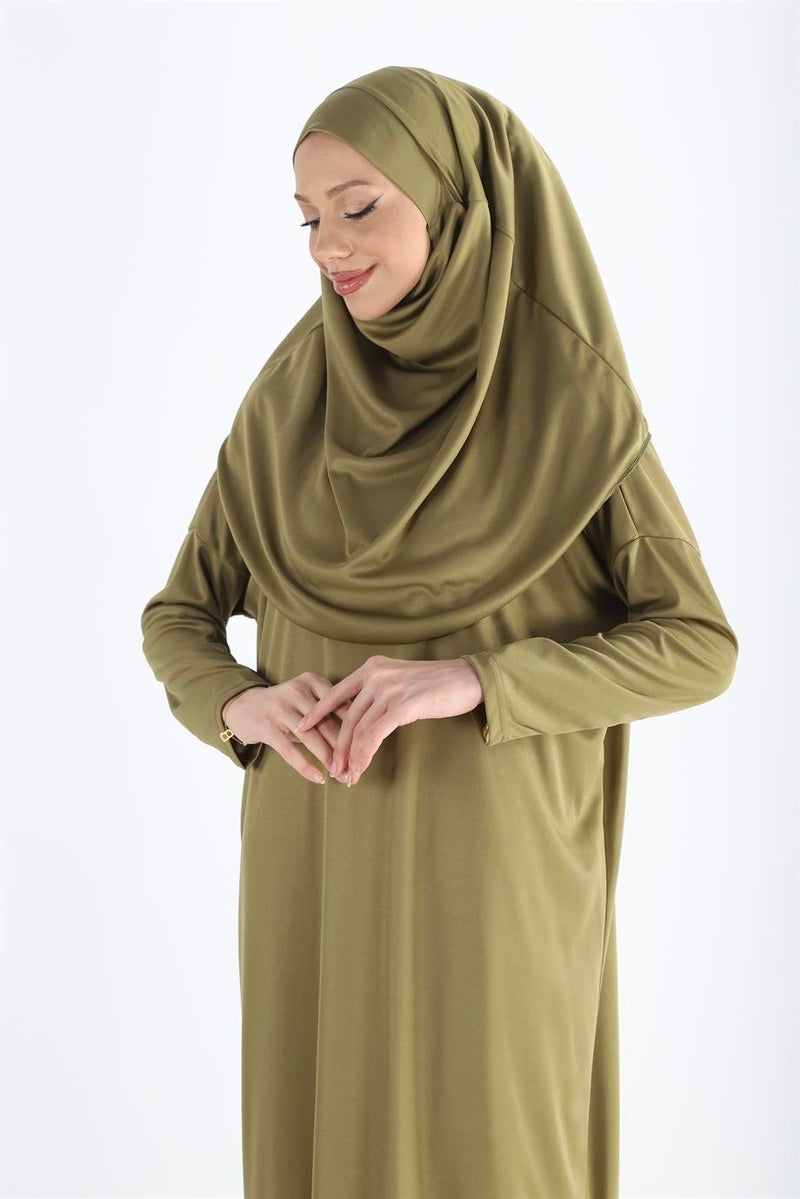 Plistre 2133_One Piece Non-Slip Headscarf Prayer Hijab Dress  - Image 4