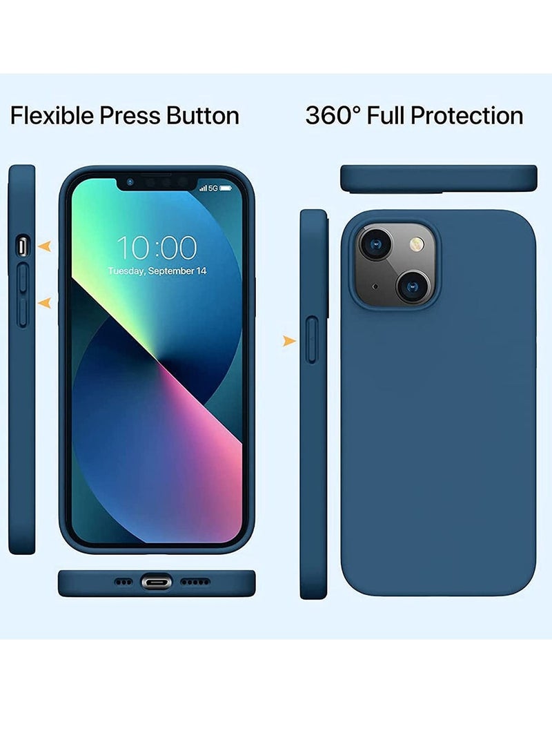 iPhone 13 Case Cover 6.1 Inch Case Soft Silicone Case, with Soft Microfiber Lining, Protective Phone Case Cover for iPhone 13 Cover Case 6.1 Inch (Dark Blue) - Image 2
