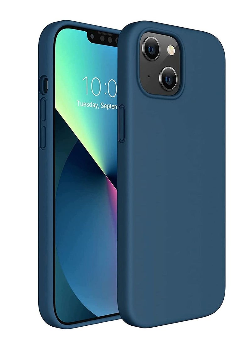 iPhone 13 Case Cover 6.1 Inch Case Soft Silicone Case, with Soft Microfiber Lining, Protective Phone Case Cover for iPhone 13 Cover Case 6.1 Inch (Dark Blue) - Image 1