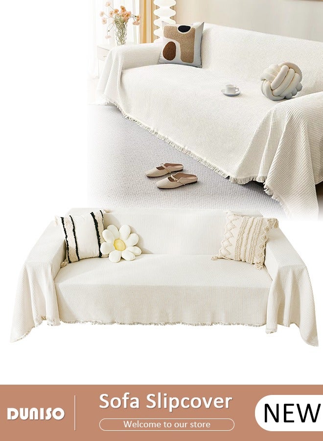 DUNISO Couch Cover,Weave Sofa Cover for 3 Cushion Couch,Sectional Couch Covers Sofa Chair Slipcover for Home or Workplace Weave Sofa Towel Cover Tablecloth Carpet Throw Blanket For Bed - Image 1