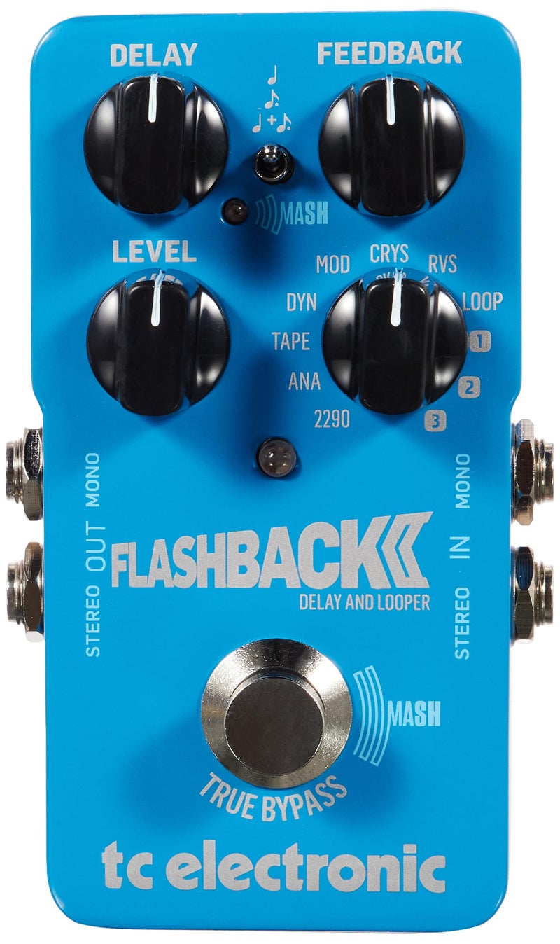 TC Electronic FLASHBACK 2 DELAY Legendary Delay Pedal with Groundbreaking MASH Footswitch, Crystal Delay Effect and Built-In TonePrint Technology, Blue - Image 1