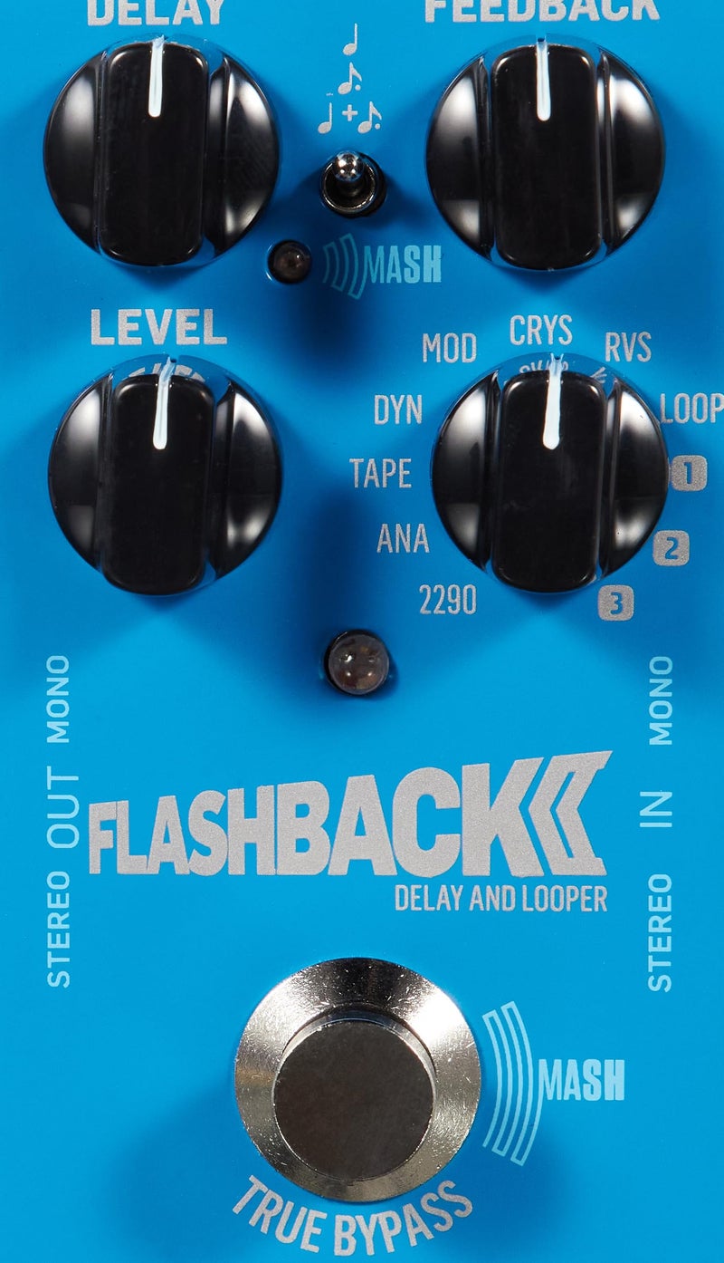 TC Electronic FLASHBACK 2 DELAY Legendary Delay Pedal with Groundbreaking MASH Footswitch, Crystal Delay Effect and Built-In TonePrint Technology, Blue - Image 4