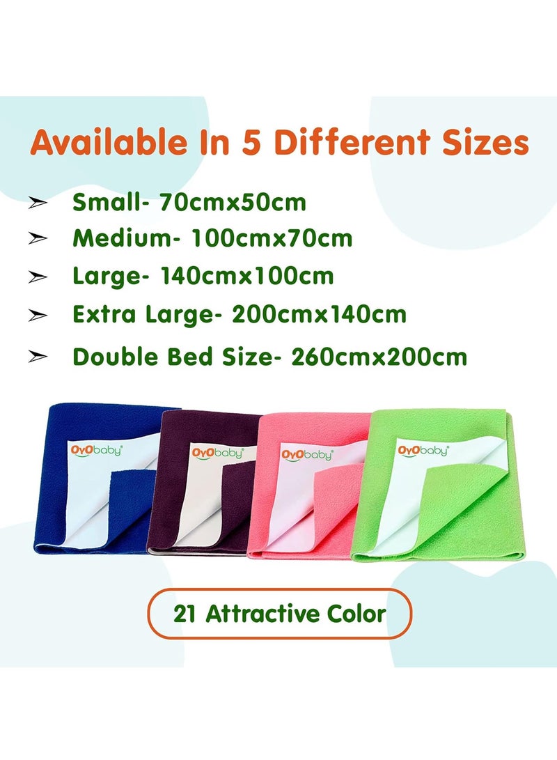 OYO Baby Care Waterproof Bed Protector Baby Care
  Dry Sheet, Medium, Pink (100 cm x 70 cm) - Image 2