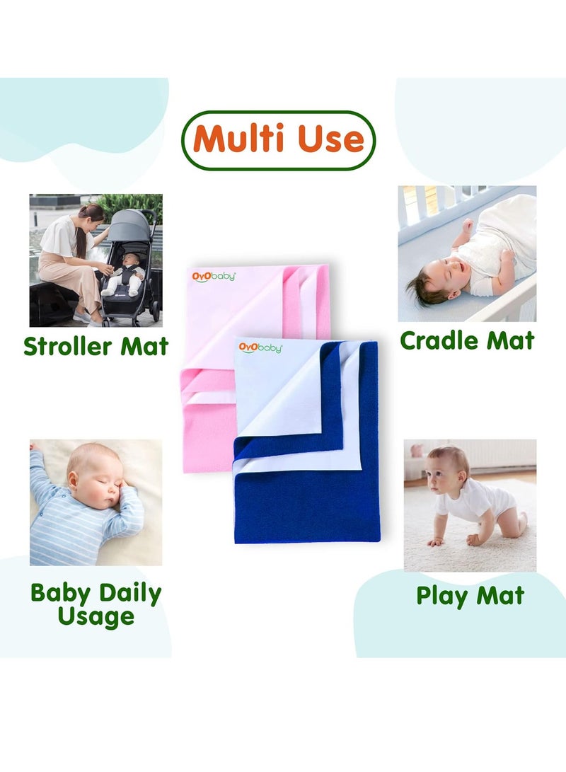 OYO Baby Care Waterproof Bed Protector Baby Care
  Dry Sheet, Medium, Pink (100 cm x 70 cm) - Image 5