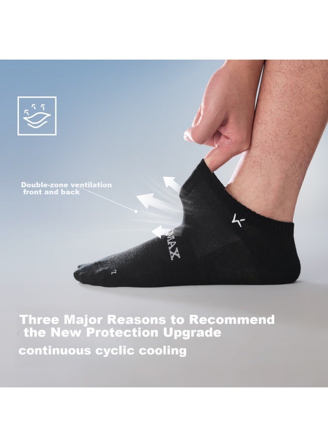 Keep Coolmax Quick-dry Breathable Sports No-show Socks Forest Green + Glacier Blue + Polar Night Black Men's Size - Image 3