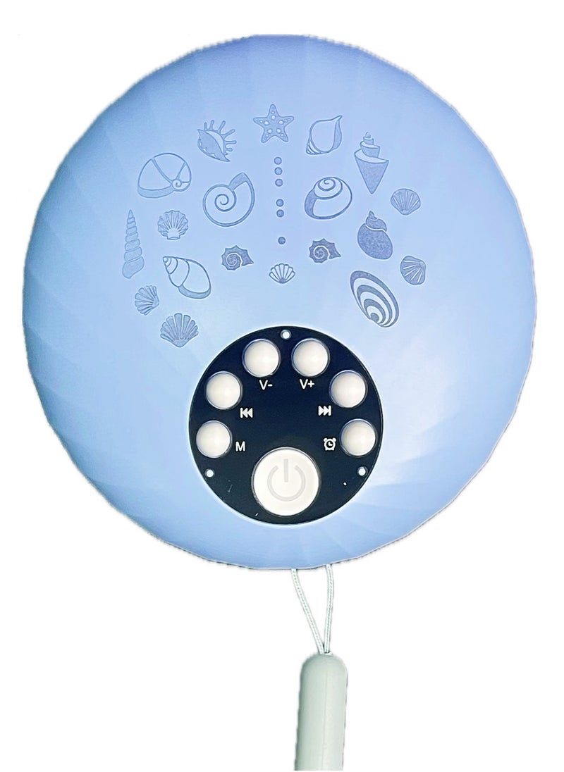 Ayeeb Baby Lullaby Easy Sleep Soother (BLESS), Portable Lanyard Rechargeable Mini White Noise Sound Machine, Calming Aid for Toddler Kids Nursery On-the-go, Adults Sleeping Natural Music Therapy Yoga Meditation,  Inspiring Ocean Theme Marine Life Seashell Pattern, Peaceful Relaxing 8 Color Changing Night Light, 10 Soothing Sounds, Volume Control 3 Mode Timer (Ocean Blue)  - Image 5
