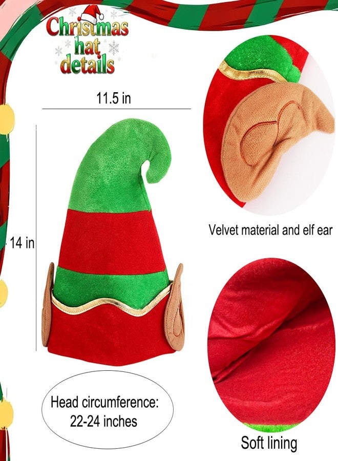 YTAONS Christmas Elf Hat, Santa Hat for Adult Women Man Large Velvet with Lining Ear for Party Supplies Gift - Image 2
