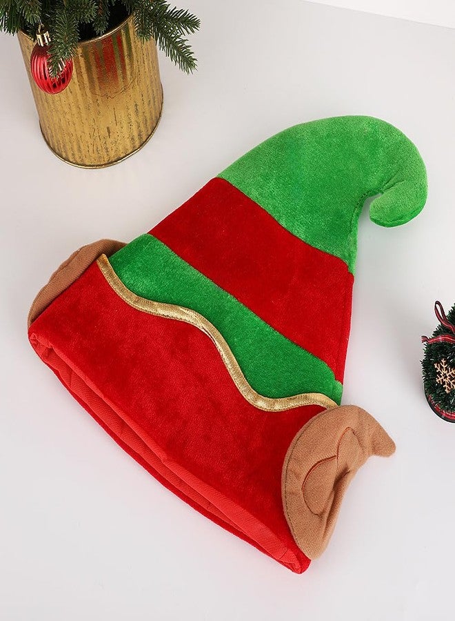 YTAONS Christmas Elf Hat, Santa Hat for Adult Women Man Large Velvet with Lining Ear for Party Supplies Gift - Image 3