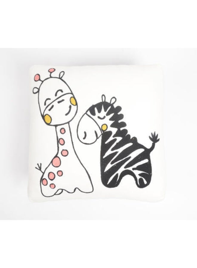 Chateaux Embroidered Zebra & Giraffe Stool for Kids - Image 2