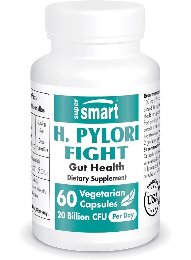 Supersmart H. Pylori Fight Probiotic (60 Veggie Caps) | 20 Billion CFU Lactobacillus Reuteri | Fast Acid Reflux, Gastritis & Heartburn Relief | Natural Stomach Lining Repair Supplement - Image 3