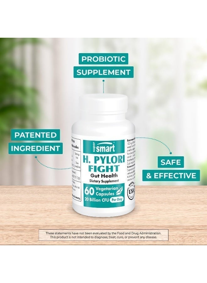 Supersmart H. Pylori Fight Probiotic (60 Veggie Caps) | 20 Billion CFU Lactobacillus Reuteri | Fast Acid Reflux, Gastritis & Heartburn Relief | Natural Stomach Lining Repair Supplement - Image 4