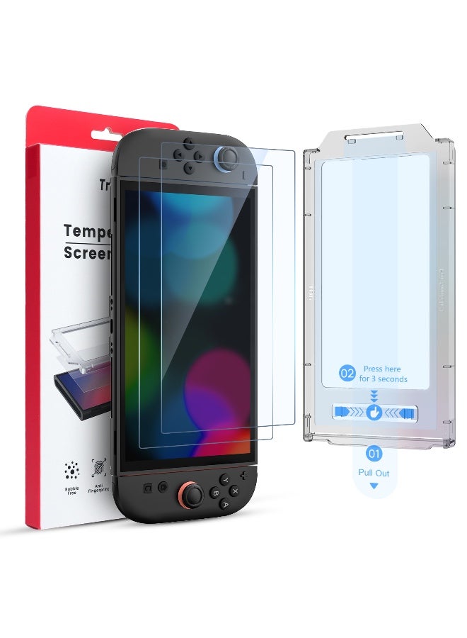 Transnovo Anti-Blue Light Tempered Glass Screen Protector [2 Pack] Only for Nintendo Switch 2 2025 5.5-inch [Eye Protection, Relieve Eye Fatigue] Blocks Excessive Harmful Blue Light and UV 9H Anti-Glare Anti-Scratch  - Image 1