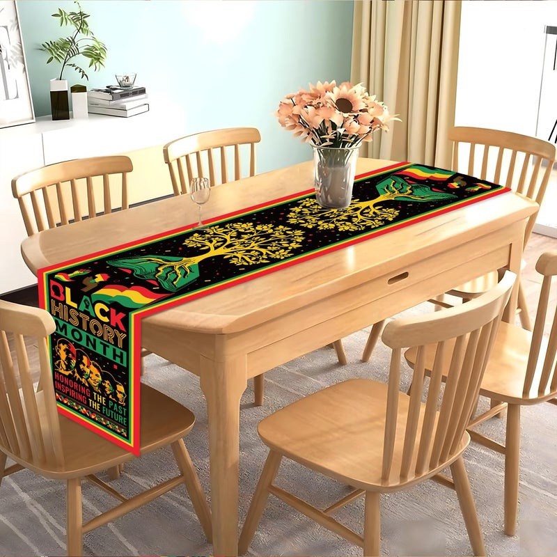 CHYAGCLT Black History Month Decorations Table Runner, Afro African American Heritage Festival Party Decorations Black History Month Table Decor for February Freedom Kitchen Dining Room Decor - Image 5