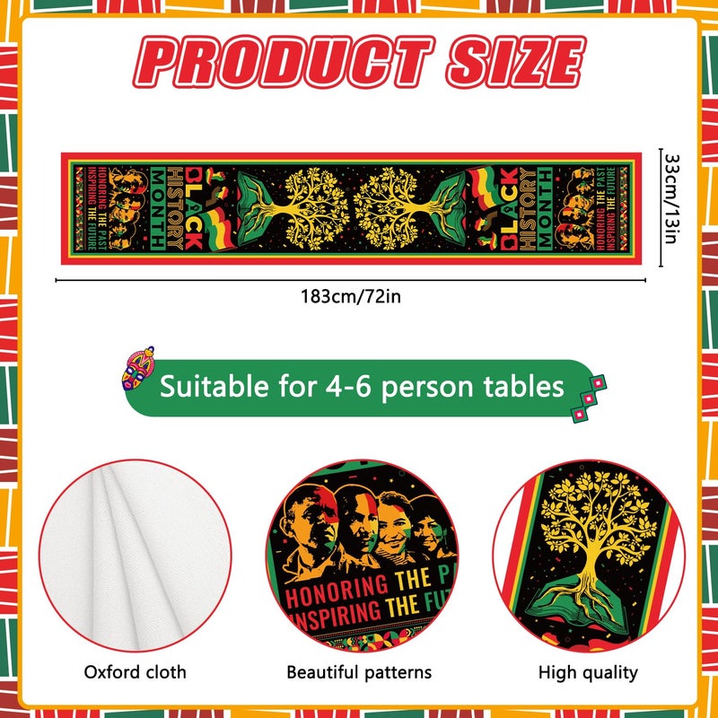 CHYAGCLT Black History Month Decorations Table Runner, Afro African American Heritage Festival Party Decorations Black History Month Table Decor for February Freedom Kitchen Dining Room Decor - Image 3