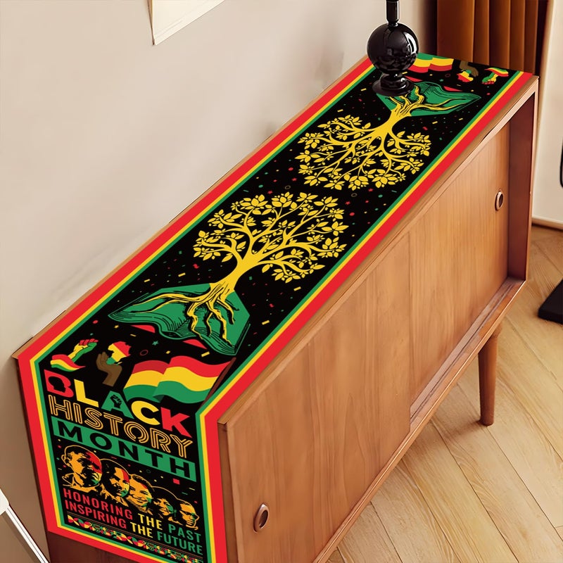 CHYAGCLT Black History Month Decorations Table Runner, Afro African American Heritage Festival Party Decorations Black History Month Table Decor for February Freedom Kitchen Dining Room Decor - Image 4
