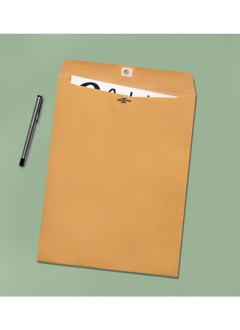 EnDoc EnDoc Clasp Envelopes 10x13 Inch -15 Pack Brown Kraft Catalog Envelope with Clasp Closure & Gummed Seal – 28lb Heavyweight Envelopes for Home, Office, Business, Legal or School 10x13, Brown Kraft  - Image 5