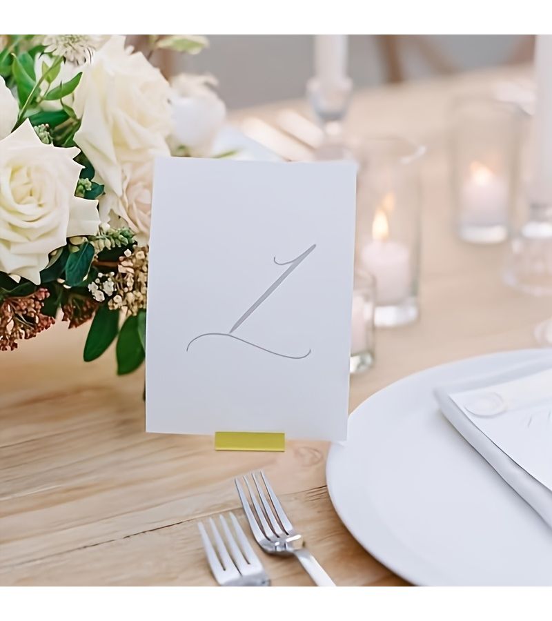 Set Of 4 Desk Number Stands For Business Cards Price Tags Photos Weddings Anniversaries Parties Offices Restaurants - Image 5