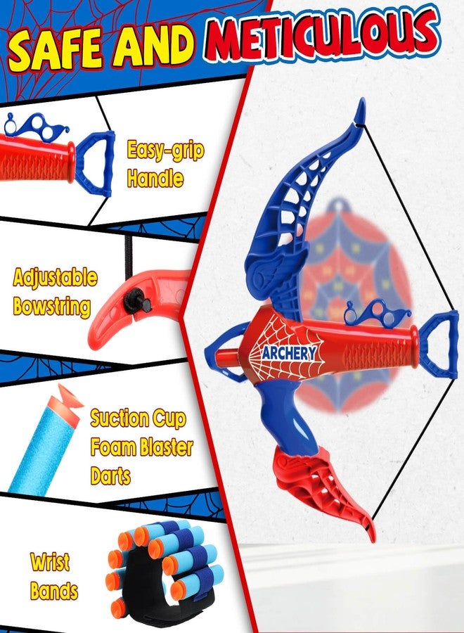 Britik Bow and Arrow for Kids Toys: Spider Archery Set with Target 20 Suction Cup Arrows, Spider Toy Bow and Arrow for Kids 3-8 Shooting Toys for Age 5-7 Indoor Outdoor Toy Gift for Boys Age 3+ - Image 4