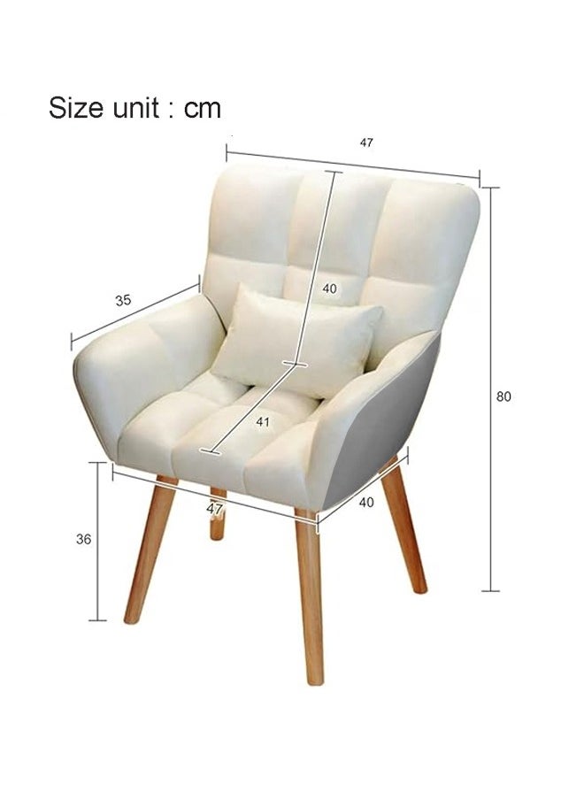 NKX - Upholstered Accent Chair with Wooden Legs and Matching Pillow - Image 1