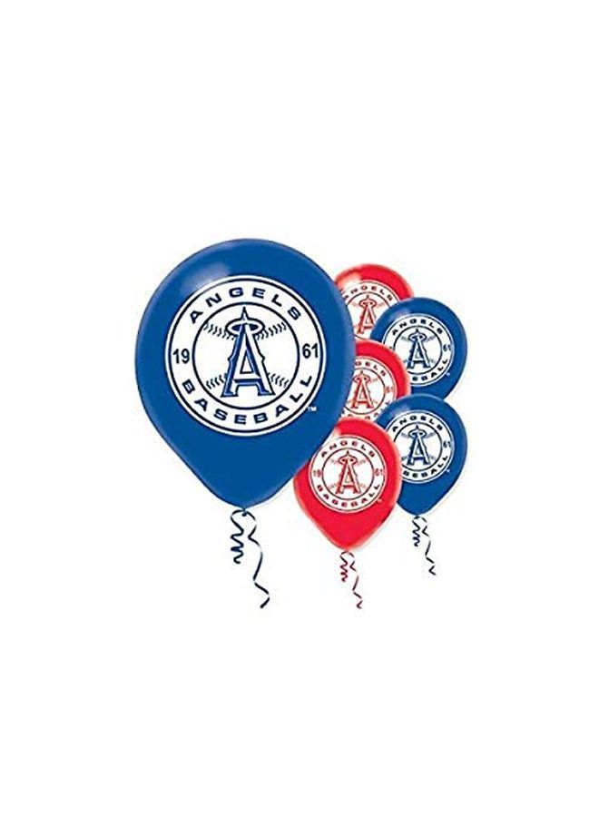 Amscan Los Angeles Angels Latex Balloons 12" | Blue Red | Pack Of 6 - Image 2