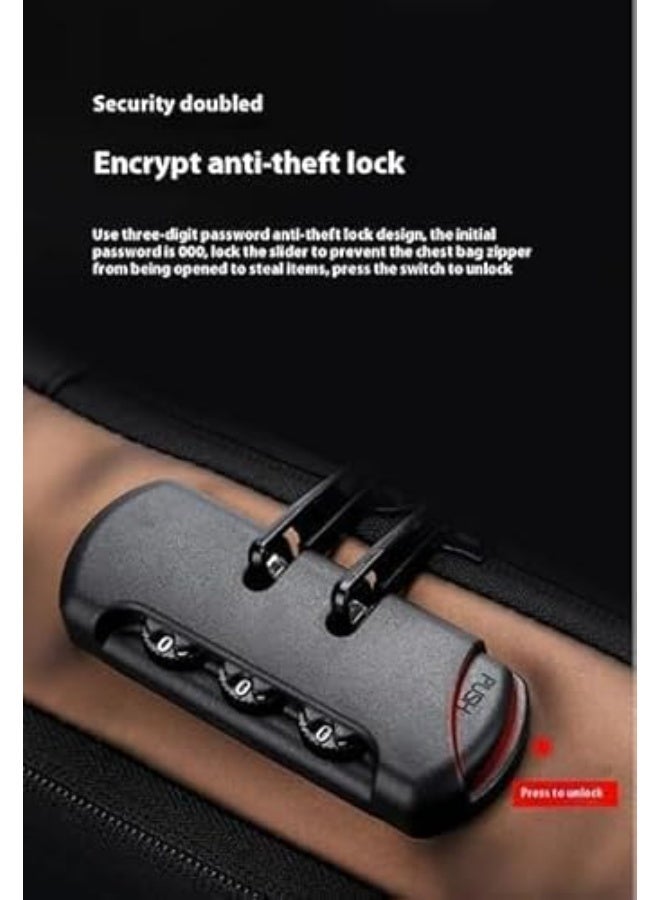 Casual backpack with USB strap, anti-theft and waterproof, for chest and shoulder use. - Image 5