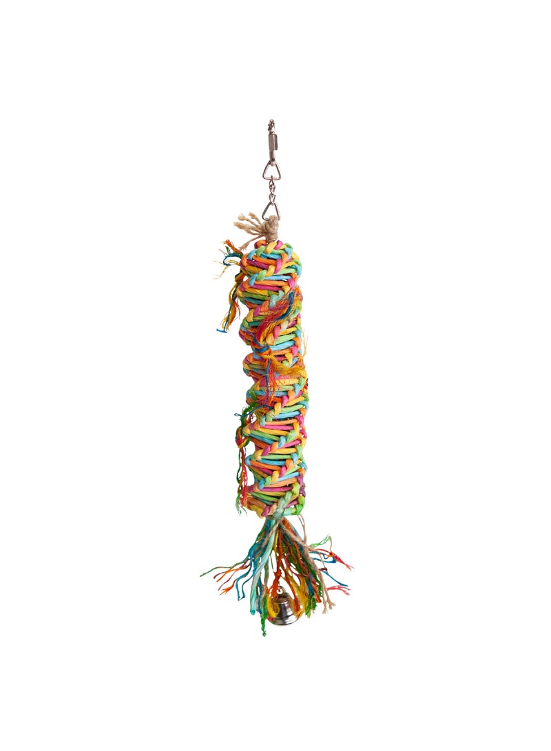 Duvo Plus Multicolored Hanging Sisal Rope Bird Toy , 1 pcs