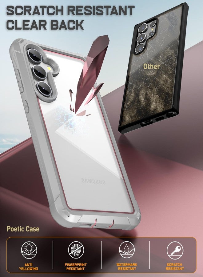 بويتيك جراب Poetic Guardian لهاتف سامسونج جالاكسي S24 FE 5G [مُختبر ضد السقوط من ارتفاع 20 قدمًا وفقًا للمعايير العسكرية]، واقي شاشة مدمج [يدعم بصمة الإصبع]، غطاء حماية متين مقاوم للصدمات لكامل الجهاز، وردي/شفاف - Image 3