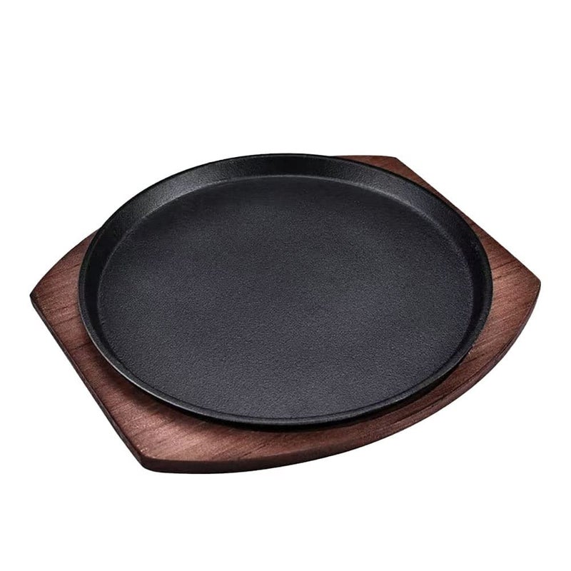 YYJINGYOU Skillet with Cast Iron Round Home Restaurant Rotisserie (11 inch) - Image 2