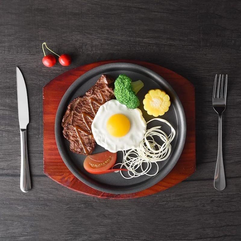 YYJINGYOU Skillet with Cast Iron Round Home Restaurant Rotisserie (11 inch) - Image 3