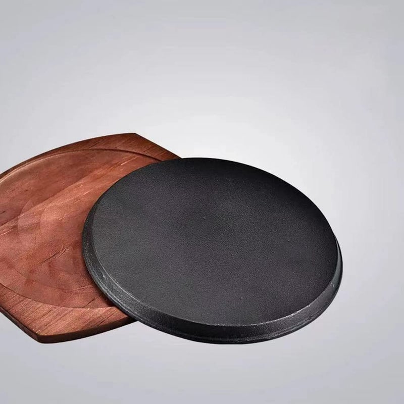 YYJINGYOU Skillet with Cast Iron Round Home Restaurant Rotisserie (11 inch) - Image 4