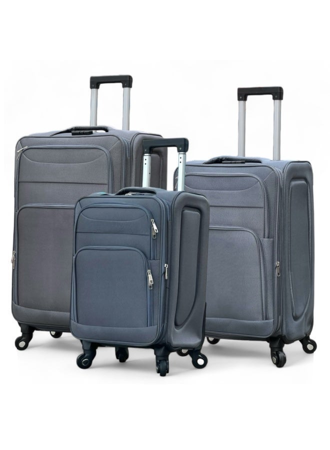 ZAAPPY 3-Piece Soft Shell Luggage Set (20, 24, 28 Inch) – Ultra Lightweight, Expandable Suitcases with 360° Spinner Wheels & TSA Combination Locks - Image 1