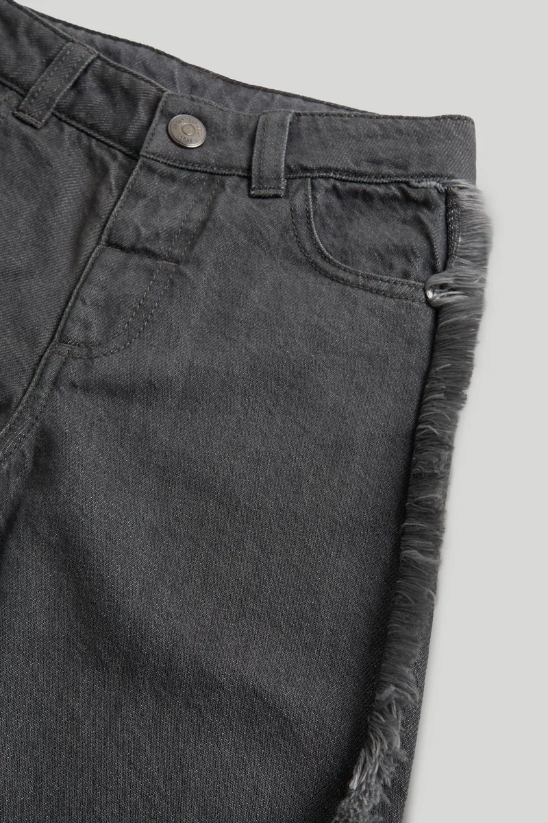 مذركير جينز دنيم رمادي بقصة برميلية