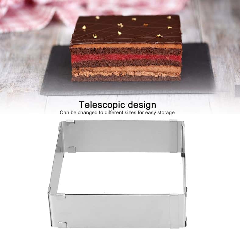 Pan Home حلقة كعكة دورا القابلة للتوسيع | كروم | 28X5X17.7 سم - Image 5