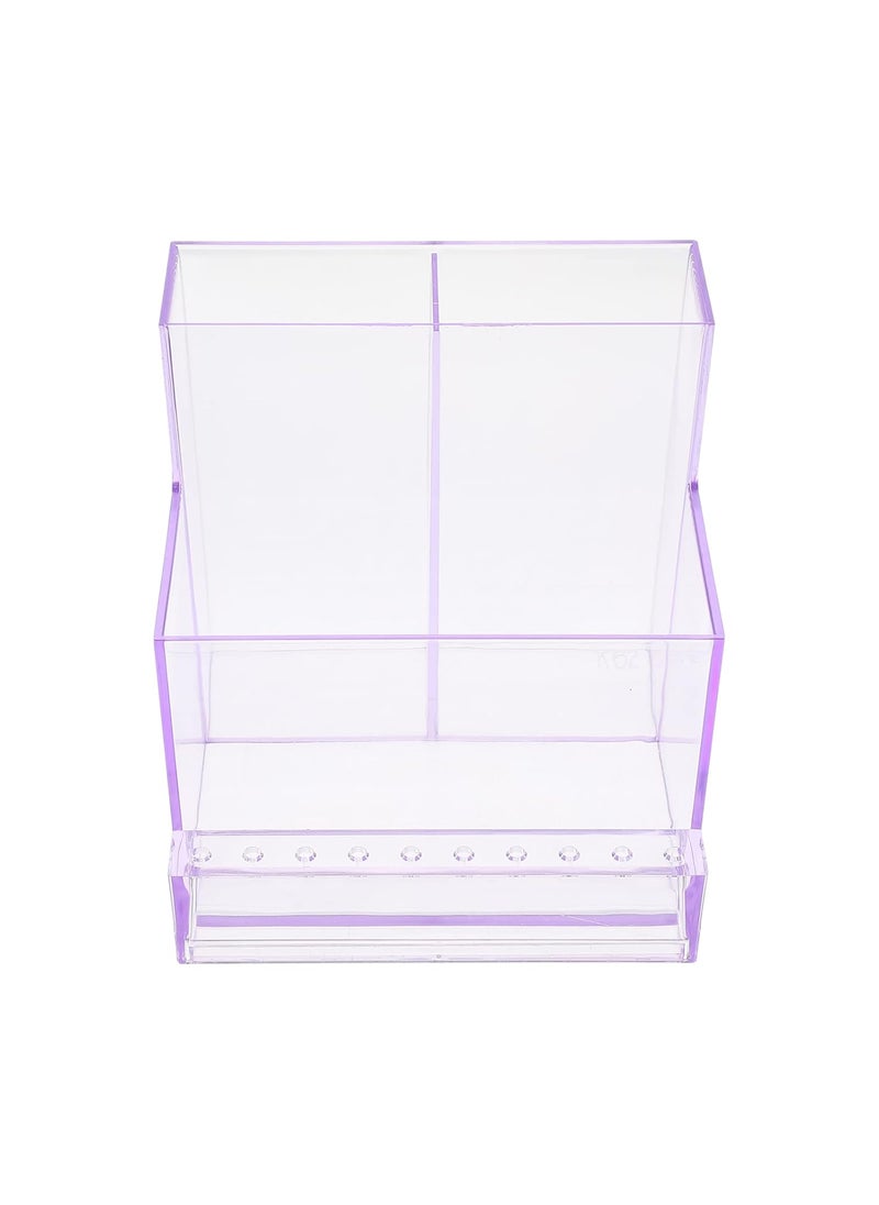 Beaupretty - Beaupretty Nail Stand Nail Drill Bit Holder Practical Drill Bit Organizer Plastic Nail Grinding Storage Case Purplish Nail Drill Bits - Image 1