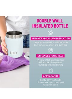 BEOLA 450ml Food Jar Lunch Box Thermos Stainless Steel Double Wall Insulated Travel Food Flask for Kids and Adults, 15oz (Ice Blue)  - Image 3