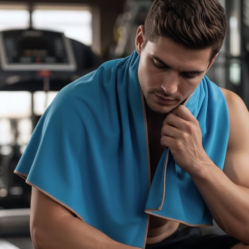 CULT Workout Towel 72x120 cm – Sweat-Absorbing, Skin-Friendly, Quick-Dry Gym Towel for Better Grip & Comfort During Intense Exercise – Blue - Image 2