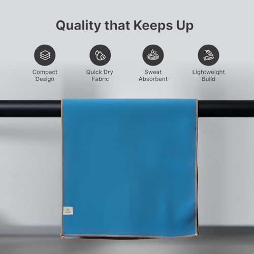 CULT Workout Towel 72x120 cm – Sweat-Absorbing, Skin-Friendly, Quick-Dry Gym Towel for Better Grip & Comfort During Intense Exercise – Blue - Image 3