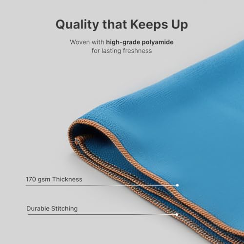 CULT Workout Towel 72x120 cm – Sweat-Absorbing, Skin-Friendly, Quick-Dry Gym Towel for Better Grip & Comfort During Intense Exercise – Blue - Image 4