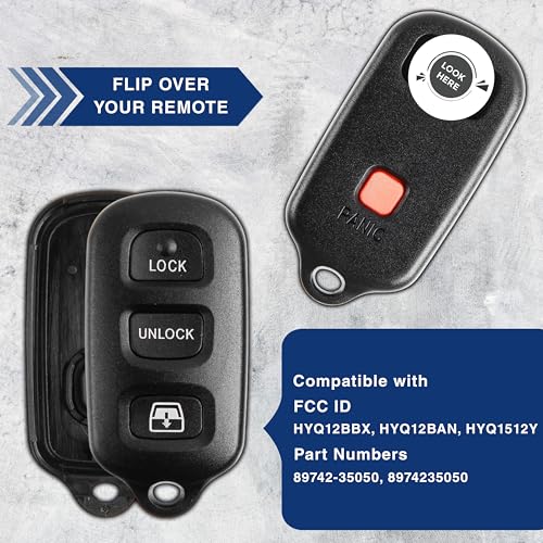 KeylessOption Key Fob Cover Case Replacement for 1999 2000 2001 2002 2003 2004 2005 2006 2007 2008 2009 Toyota Sequoia 4Runner Remote Shell, HYQ12BBX HYQ12BAN HYQ1512Y, No Programming Necessary - Image 4