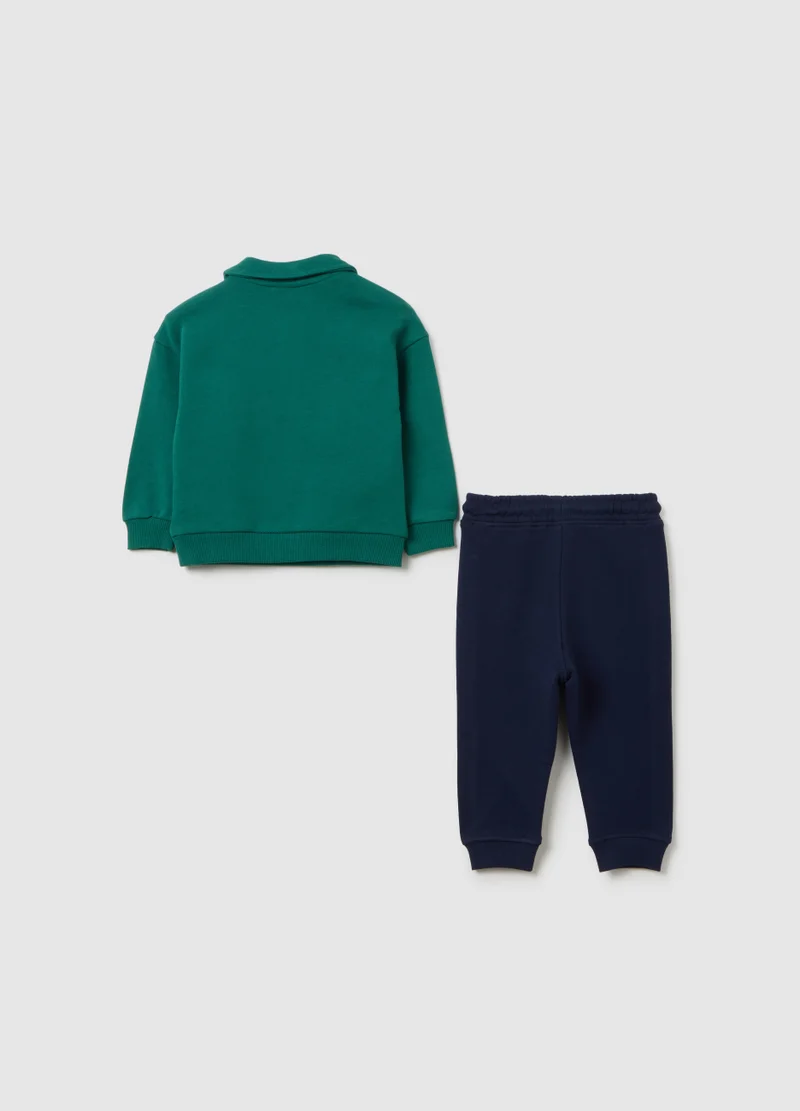 او في اس GREEN REGULAR FIT BOYS' OUTFIT IN PURE COTTON