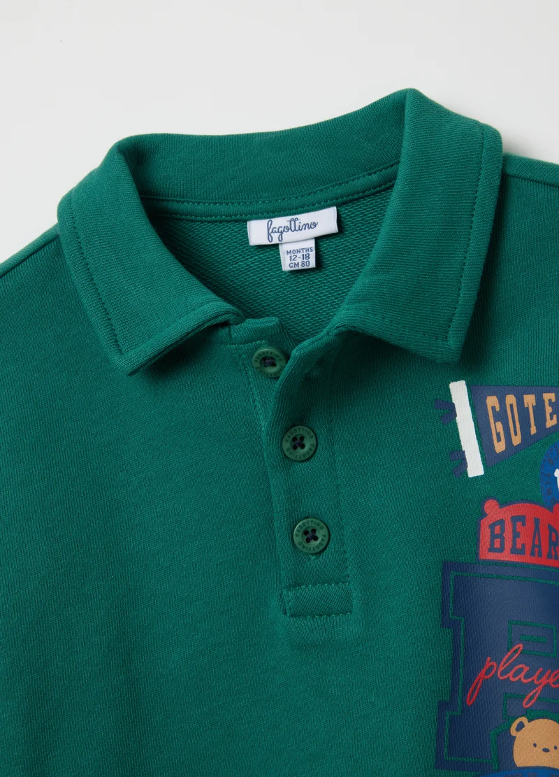او في اس GREEN REGULAR FIT BOYS' OUTFIT IN PURE COTTON