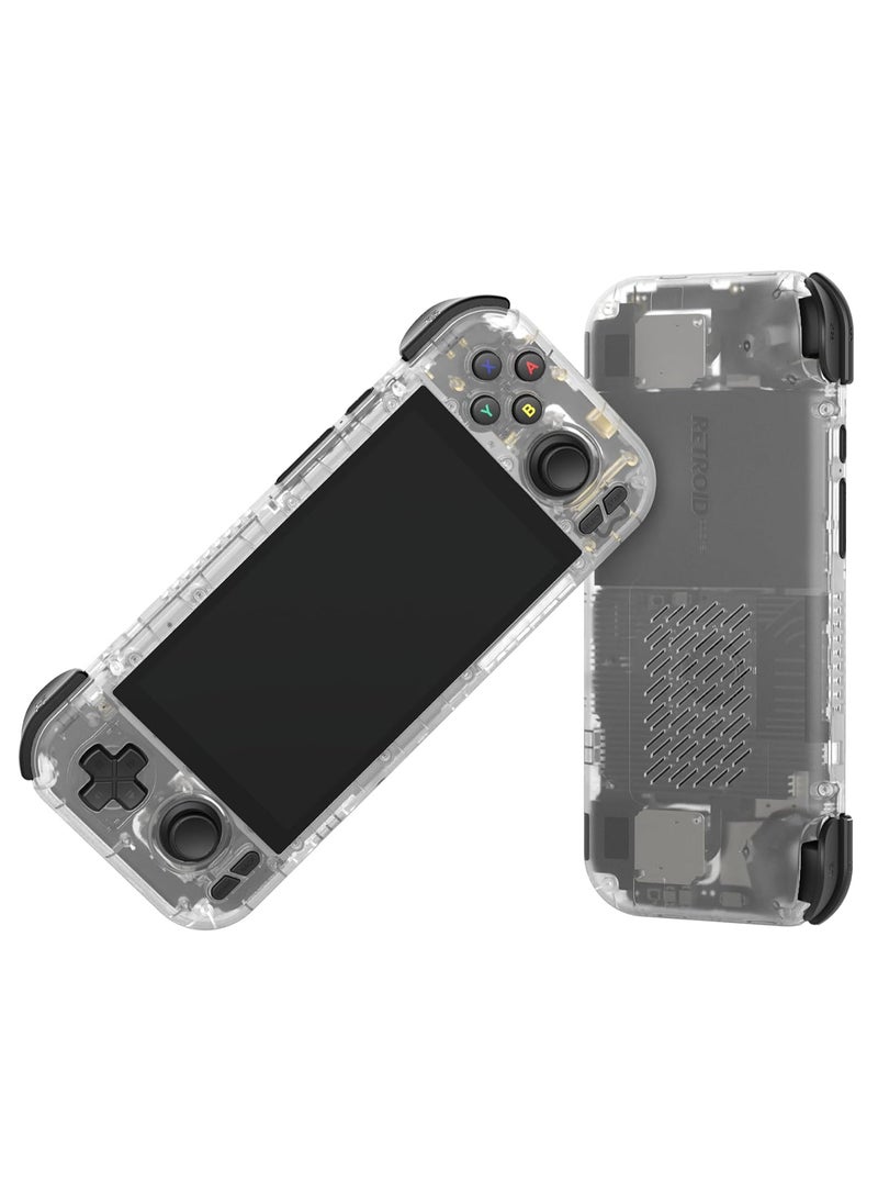 Retroid Pocket - Retroid Pocket 4 Pro Retro Game Handheld Console, Android Retro Game Console Multiple Emulators Console Handheld 4.7 Inch Display 5000mAh Battery Classic Games Console (Transparent White) - Image 1