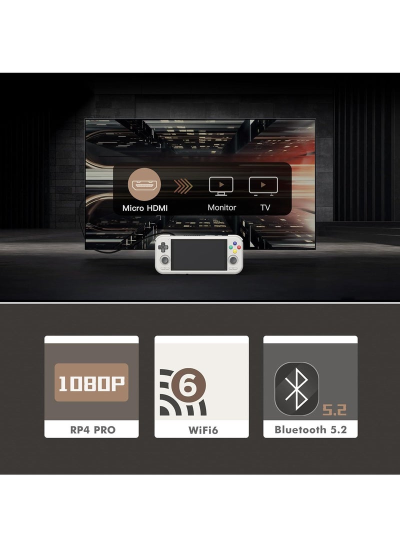 Retroid Pocket - Retroid Pocket 4 Pro Retro Game Handheld Console, Android Retro Game Console Multiple Emulators Console Handheld 4.7 Inch Display 5000mAh Battery Classic Games Console (Transparent White) - Image 1