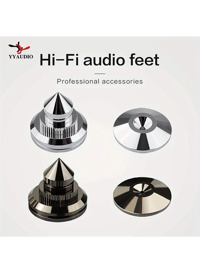 4PCS Silvery Speaker Stands Hi Fi Audio Feet Professional Accessory Speaker Foot Pads - Image 2