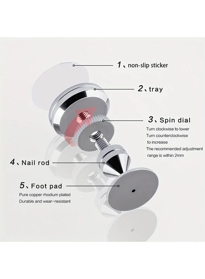 4PCS Silvery Speaker Stands Hi Fi Audio Feet Professional Accessory Speaker Foot Pads - Image 4