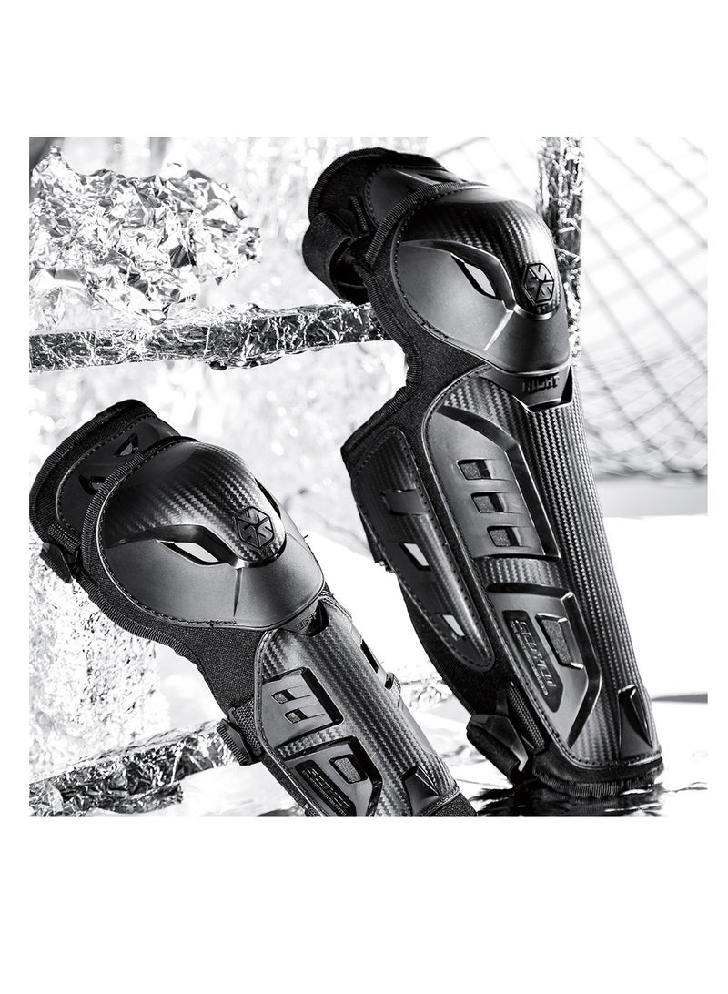 Scoyco واقيات الركبة للساق من SCOYCO مكونة من 4 قطع للدراجات النارية، أكمام طويلة قابلة للتعديل، واقيات الركبة المضادة للانزلاق، واقيات الدروع لسباقات موتوكروس وركوب الدراجات الجبلية - Image 3