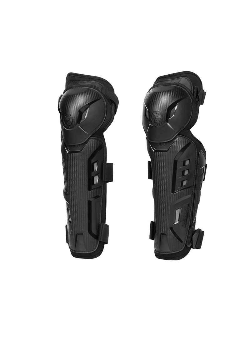 Scoyco واقيات الركبة للساق من SCOYCO مكونة من 4 قطع للدراجات النارية، أكمام طويلة قابلة للتعديل، واقيات الركبة المضادة للانزلاق، واقيات الدروع لسباقات موتوكروس وركوب الدراجات الجبلية - Image 2