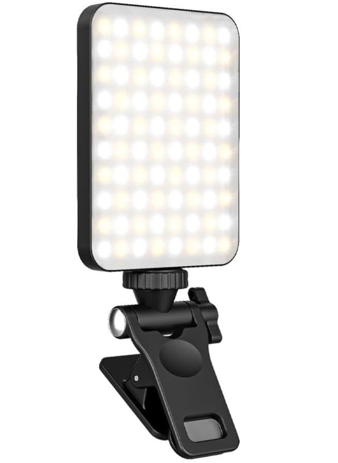 Generic - Set of 60 High-Power Rechargeable LED Lights with Front and Back Clips – 3 Adjustable Brightness Modes for Mobile, iPhone, Android, iPad, Laptop – Perfect for Makeup, TikTok, Selfies, Vlogging, and Video Conferences - Image 1